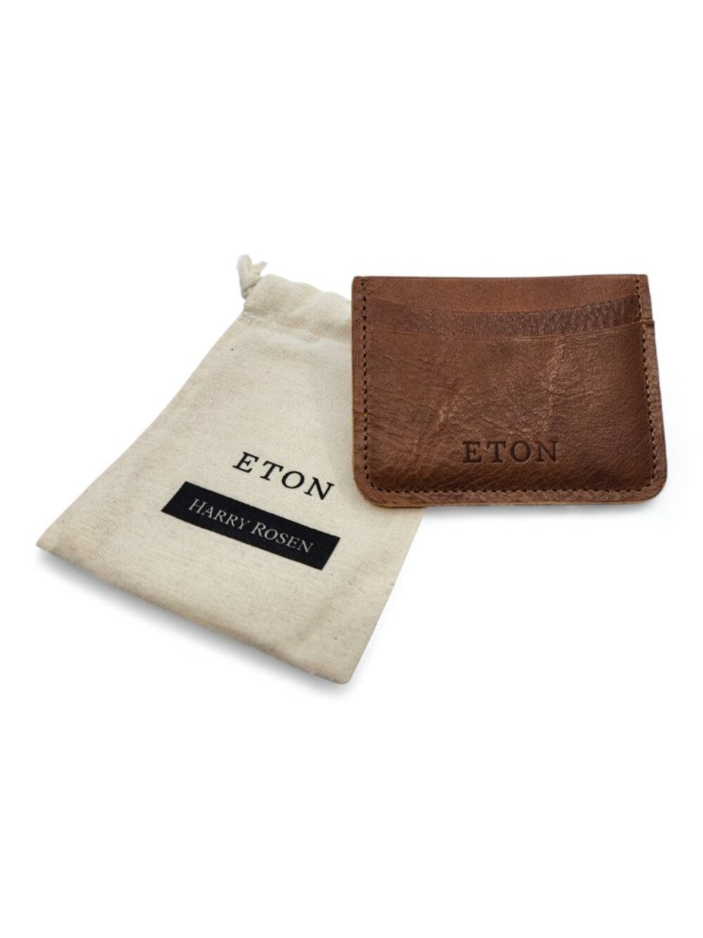 ETON Brown Leather Cardholder & Harry Rosen Pouch - Picture 8 of 9